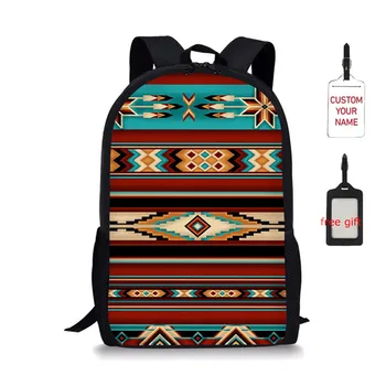 

African Pattern Diaper Bag Backpack For Women School Bags For Teenage Girls Shoulders Back Pack With Free Gift Custom Name Label