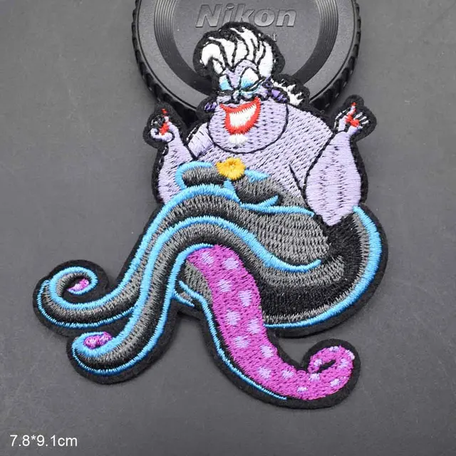 Disney Barbie Mermaid Princess Usula Iron On Embroidered Clothes Patches For Girl Woman Clothing Stickers Garment Wholesa 3