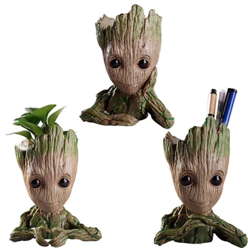 

Flower Pot Baby Groot Flowerpot Cute Toy Pen Pot Holder PVC Hero Model Baby Tree Man Garden Plant Pot Planter Dropshipping