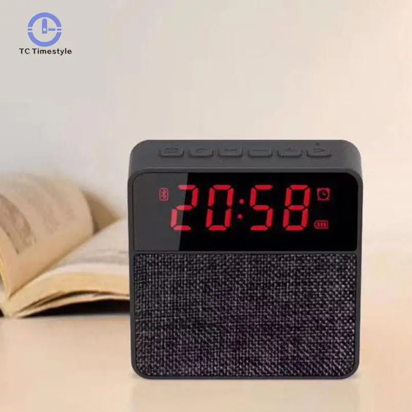 Умный Будильник беспроводной Bluetooth Fm радио цифровой светодиодный дисплей
