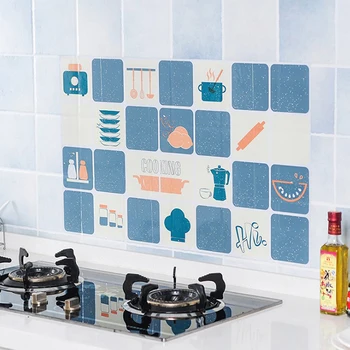 

Oil Proof Waterproof Kitchen Sticker Self-adhensive Heat Resistant Kitchen Backsplash Tile Sticker DIY Anti-Oil Wall Sticker