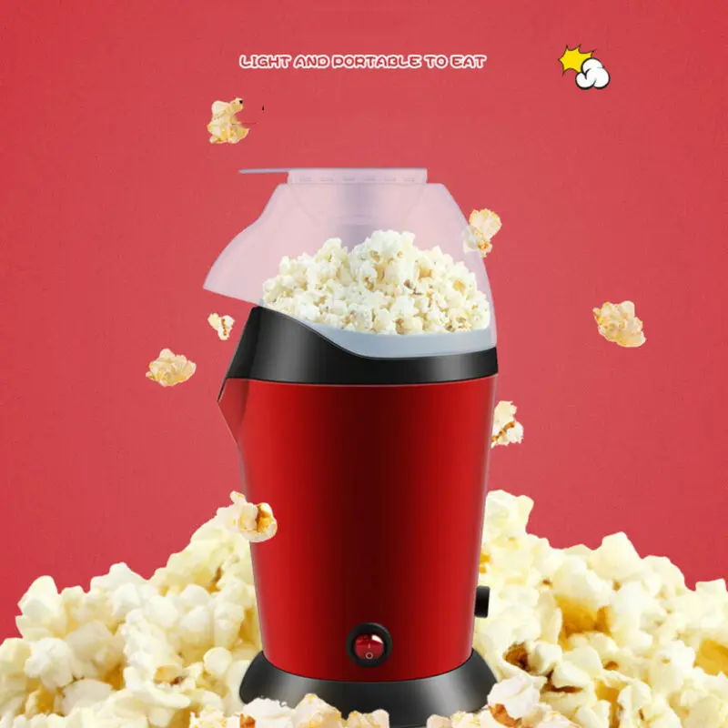 

Hot Air Popcorn Maker Popper Machine with 4 Bags 1200W Kids Party Fat Free Snack