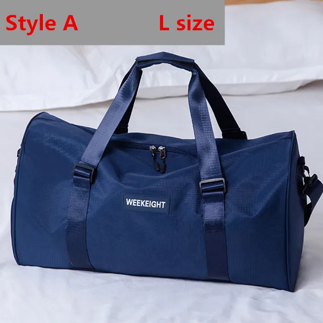 Многофункциональные дорожные сумки для мужчин и женщин, водонепроницаемая сумка для фитнеса и йоги, сумка, сумка для одежды, обувь, сумка для путешествий, модная сумка-мессенджер - Цвет: A-Navy-L