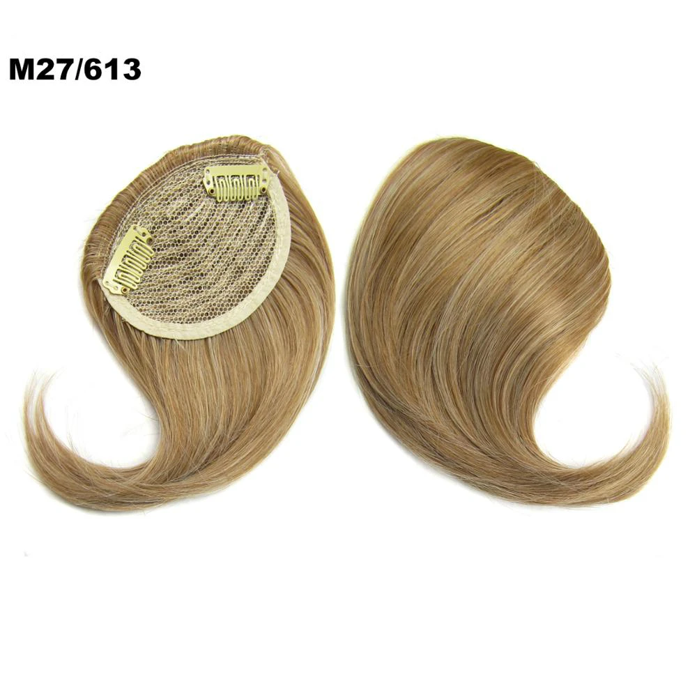 Similler Clip in Hair Bangs Fringe Hair Extensions Dark Brown Synthetic Hairpiece For Women High Temperature Fiber - Цвет: M27613