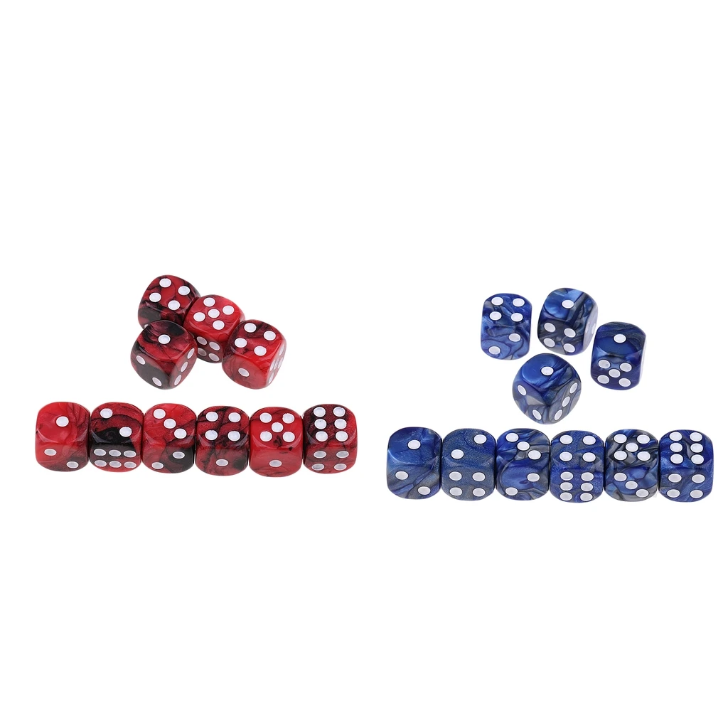 20x D6 Акриловые Игральные Кости шестигранные акриловые точечные для подземелий и драконов MTG