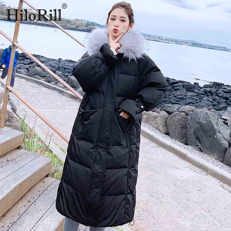 

Women Winter Long Coat Hooded Pockets Warm Jacket Solid Parka Thicken Leisure Outerwear Space Cotton Padded Ladies Coats