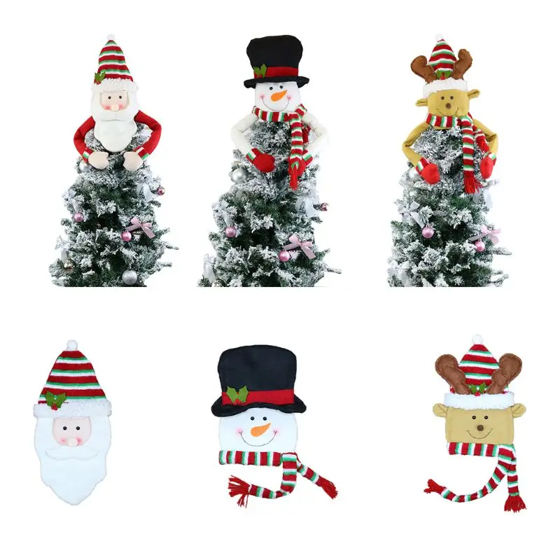 

Snowman Elk Santa Claus Christmas Tree Topper Cover Xmas Party Decor Ornament 831B