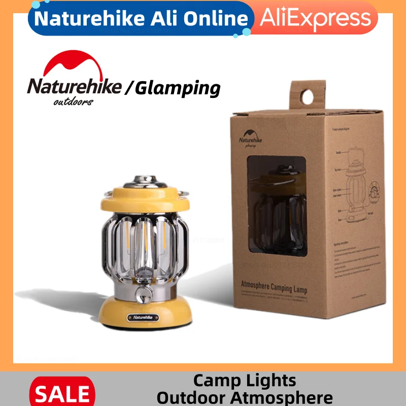 naturehike-屋外テント用の充電式led電球屋外テントライト大気ランタン緊急灯バーベキューハイキング用