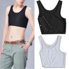 

Women Lady Corset Solid Color Buckle Short Chest Breast Binder Crop Top Vest Tank Body Shaper Tops Female Bustier