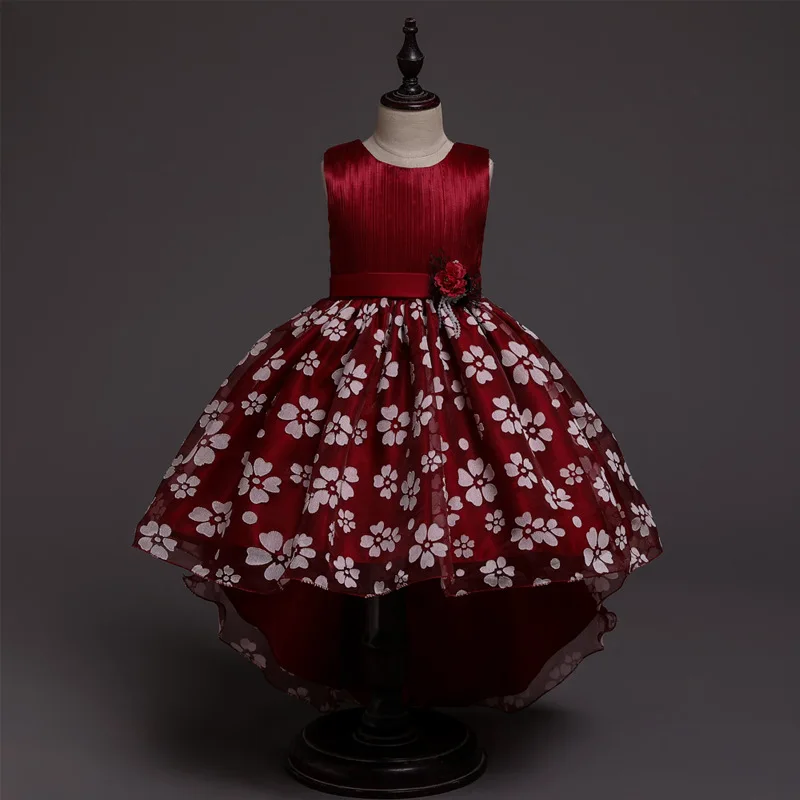 Г. Новое Стильное детское платье Пышная юбка принцессы со шлейфом для девочек детская одежда для выступлений детское платье