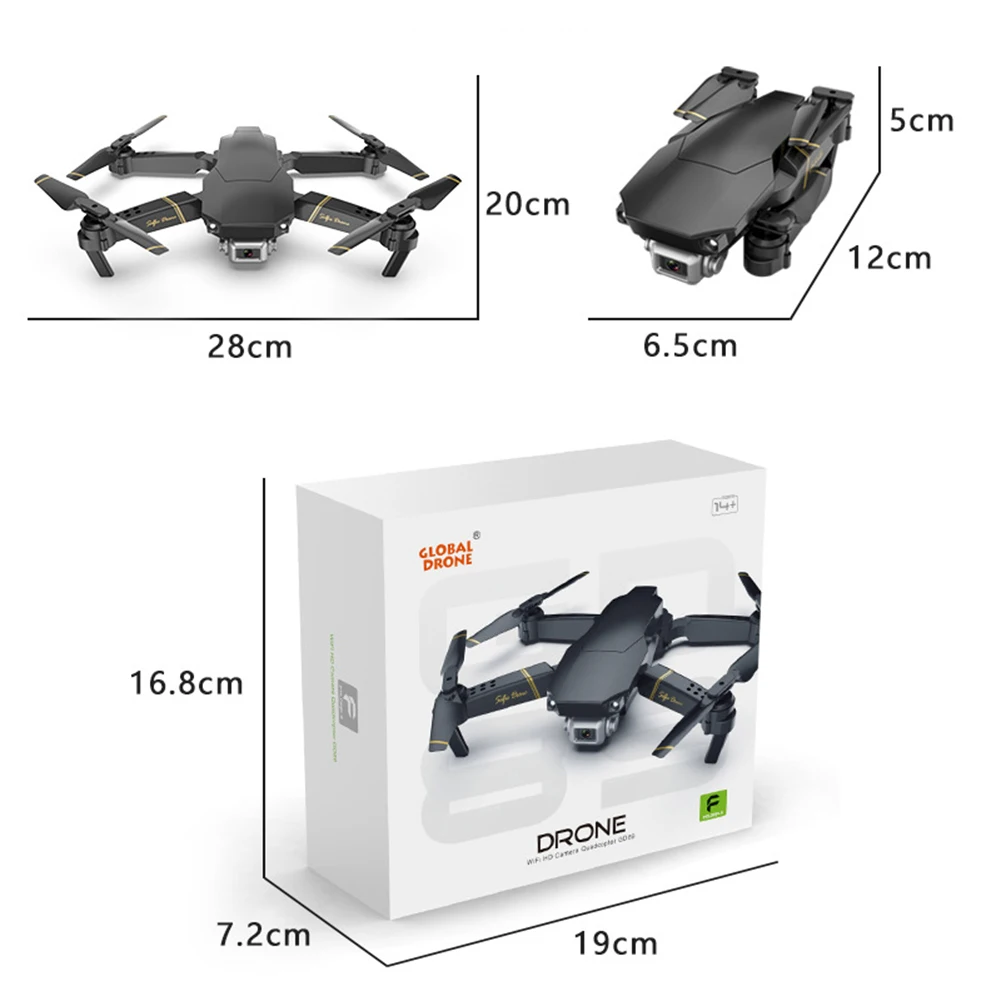 Global Drone GD89 4CH RC HD Camera Video FPV One Key Return RC Drone Quadcopter Toy RC Airplane Boys toys Outdoor Aircraft Toy