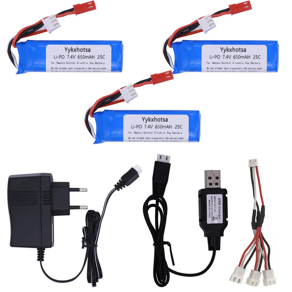 Литий полимерный аккумулятор для WLtoys A202 A212 A222 A232 A242 A252 4WD RC автомобиля 7 4 в 650 мач с