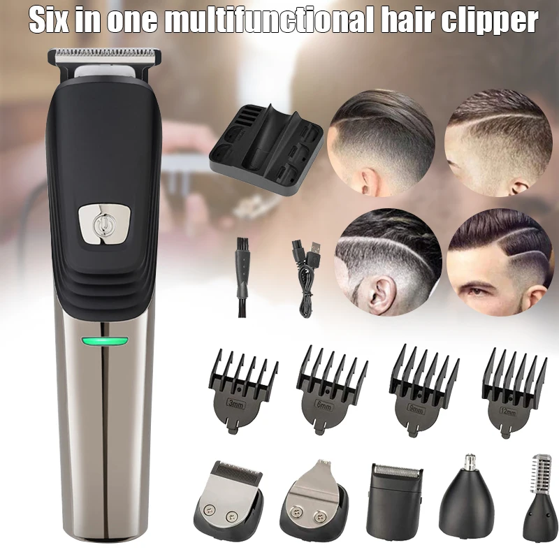 

High Quality Hair Clipper Kit 6 in 1 Professional Household USB Rechargeable Trimmers for Men