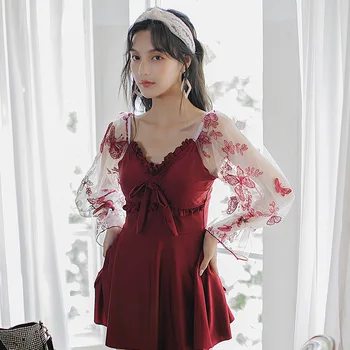 

Swimsuit One Piece Woman 1 Swimwear Women One-Piece Suits Female New Hot Fei Butterflies Backless Ins Windy Yards Swimsuits With