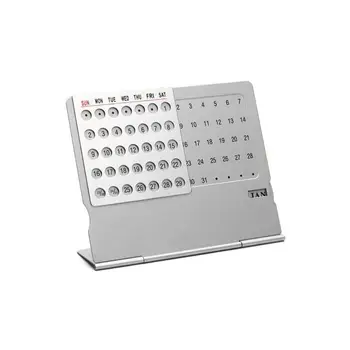 

1 Pc Creative Mini Ultra-thin Metal Desktop Calendar Super Perpetual Unique 100 Years English Calendars