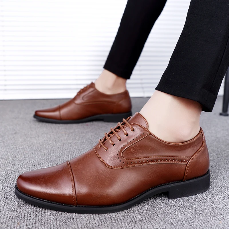 CIMIM Brand New Men Business Casual Leather Shoes Luxury Bullock Dress