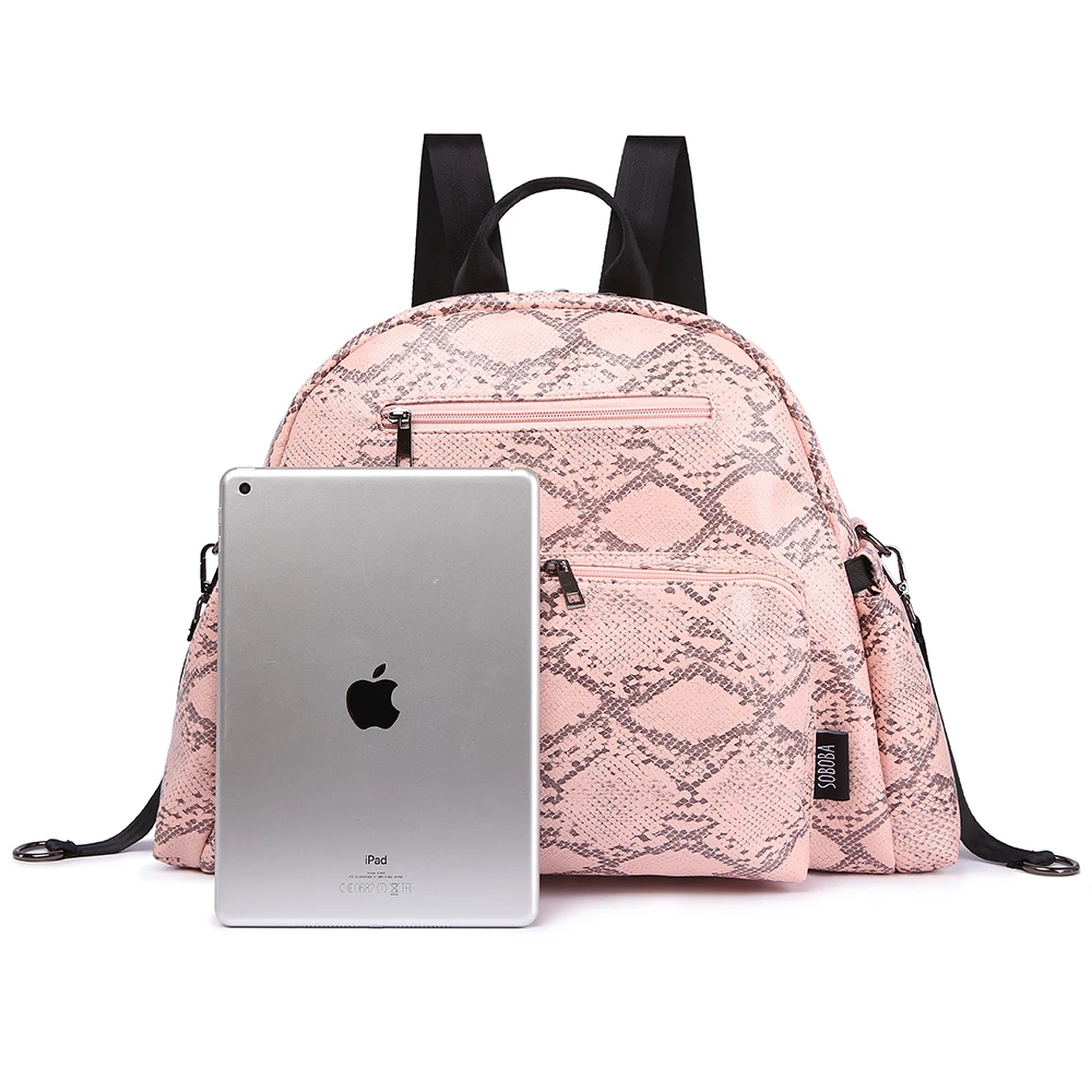 Goede Luier Rugzak Voor Moeders Waterdichte Multifunctionele Kinderwagen Met Bandjes Roze Snake Print Stijlvolle Luiertas Voor Baby Reizen