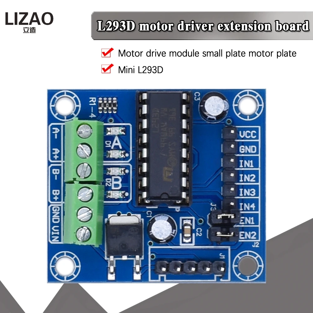 Wavgat L293D Mini 4 Ch Canale Motor Drive Shield Scheda Di Espansione Modulo Di Alta Tensione Modulo Di Corrente Per Arduino Uno Mega 2560