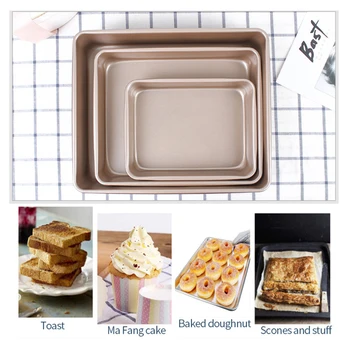 

Baking Tray Non-stick Rectangular Bread Cake Pan For Oven Bakeware Baking Dish and Pans Kitchen Tools Cookie Biscuit Heavy Steel