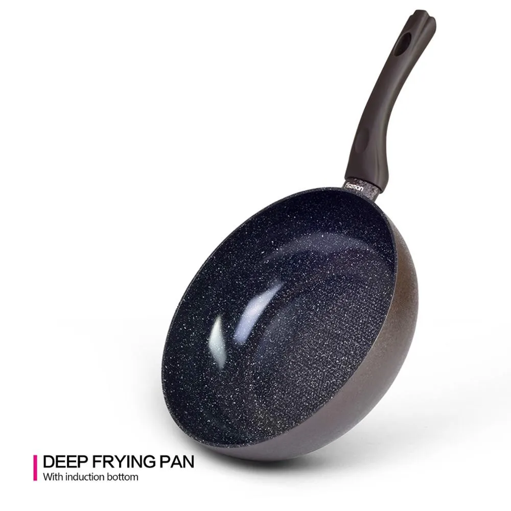 

Black Marble Ceramic Coating Aluminum Nonstick Frying Pan 20-28CM Smokeless Oil Use for Gas Induction Cooker