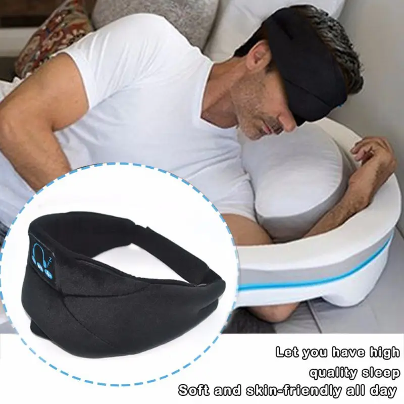Беспроводной Bluetooth 5,0 3D стерео наушники маска для сна держатель телефона мягкие наушники для сна Поддержка музыки громкой связи