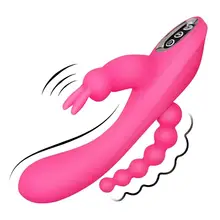 10 Vibration Patterns Rabbit G-Spot Vibrator Waterproof Triple Massage Anal Vagina Clitoris Stimulator Sex Toys For Women Couple