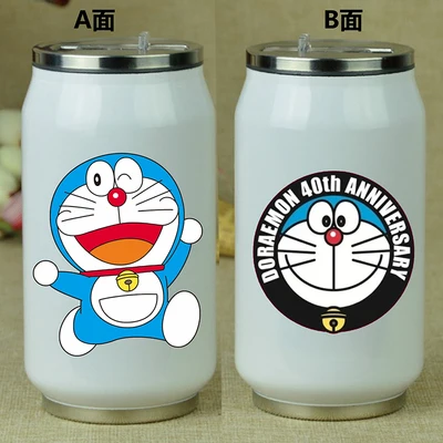 OUSSIRRO Творческий Doraemon нержавеющая сталь Тоторо ТЕРМОС Портативный унисекс студентов личности мода соломы чашки - Цвет: W