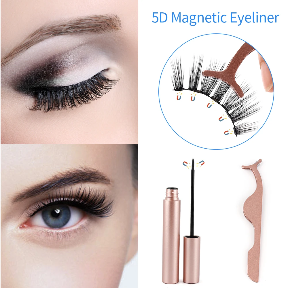 5Pairs 5D Magnetic False Eyelashes Liquid Eyeliner Kit Reusing Comestic Magnet Fake Eyelashes Fiber Lashes Natural Makeup Tools 5Pairs 5D Magnetic False Eyelashes Liquid Eyeliner Kit Reusing Comestic Magnet Fake Eyelashes Fiber Lashes Natural Makeup Tools