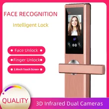 Facial Recognition Intelligent Lock Touch Screen Smart Security Locks Palmprint Finger Password Face IC Card Keyless Door Lock