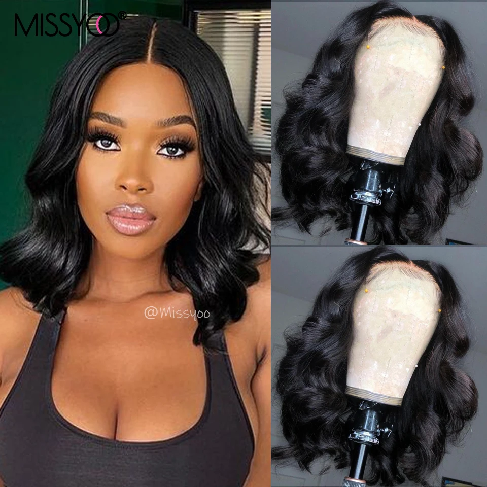 

Short Bob Body Wave 13x4 Lace Frontal Human Hair Wigs For Women Bob Wavy 4x4 Closure Wig Human Hair Pre Plucked Hairline 18Inch