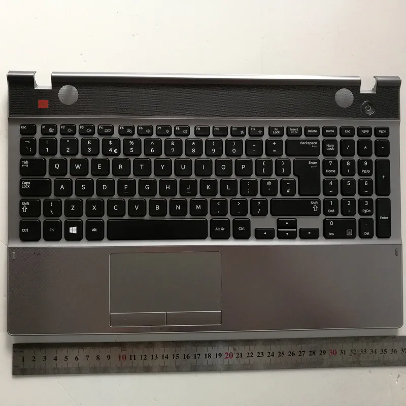 

UK layout new laptop keyboard with touchpad palmrest for samsung NP550P5C 550P5C BA75-03739A no-speaker