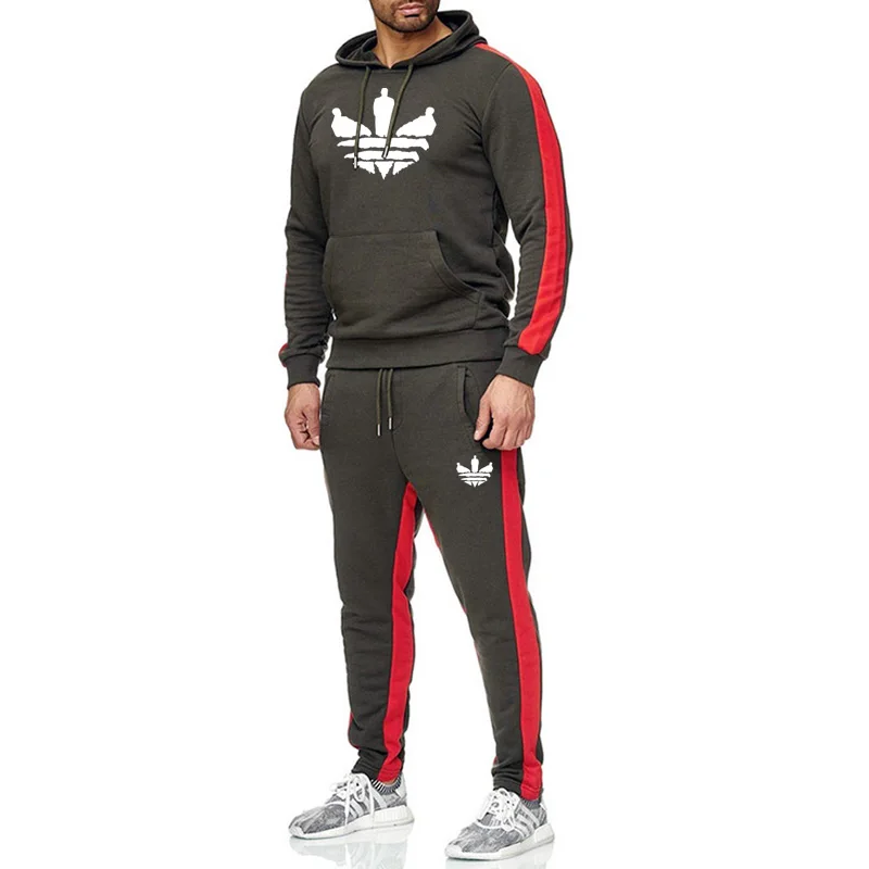 2019 Men's Fashion New Sportswear Set Men's Cotton Hoodie Sweatshirt Men's Hot Outdoor Fitness Jogging Sportswear Set