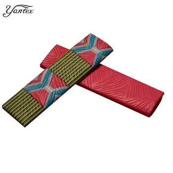 

YANTEX 2 Yards Ankara African Real Wax Prints Fabric Ghana Kente Mix 2 Yards Embossing Design Veritable Wax Block Prints Fabric