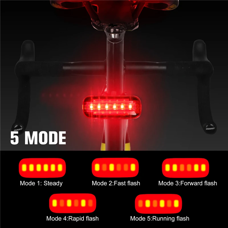 WEST BIKING велосипедный светильник зарядка через usb тормозной сенсор хвост светильник светодиодный вспышка светильник Водонепроницаемый интеллигентая(ый) индукции велосипед задний фонарь
