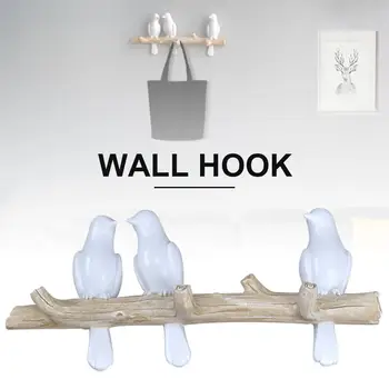 

Wall Mounted Coat Rack Birds On tree Branch Hanger with 4 Hooks For Coats, Hats, Keys, Towels, Clothes Storage Hanger