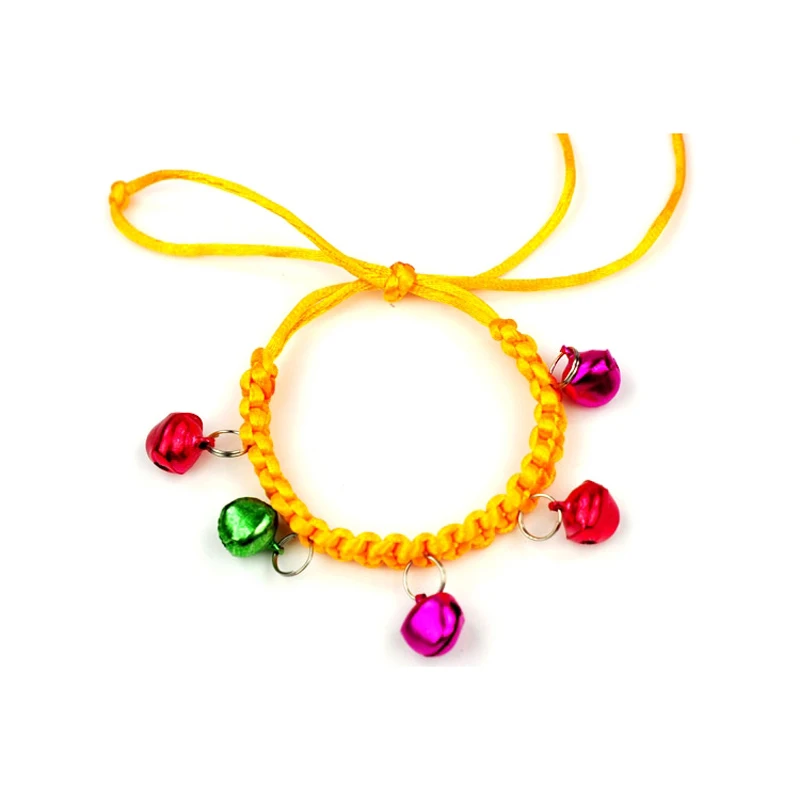 Adjustable Nylon Dog Collars Pet Collars With Bells Braided Necklace Collar For Little Dogs Cat Collars Pet Supplies Accessories