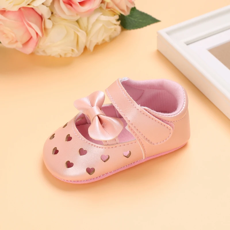 Newborns Fashion Solid Color Casual Shoes Princess Shoes Soft-soled Sneakers 0-18 Months Baby Bed Shoes Baby Walking Shoes