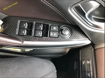 

Inner Car Door Armrest Window Lift Button Control Panel Decoration Accessories Cover Trim 4 Piece Fit For Mazda 6 2016 2017