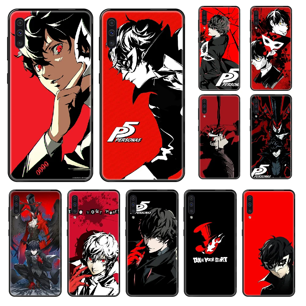 Чехол для телефона Persona 5 с надписью Take Your Heart черный Samsung Galaxy A 3 6 7 8 20 40 50 70 71 E S Plus 2016
