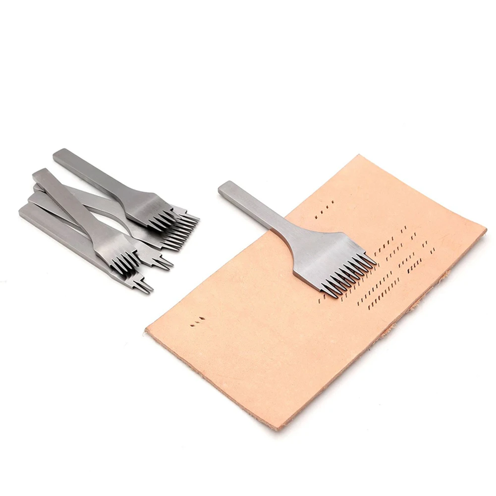 Steel Stitching Lacing Punch Chisel Oblique Flat Cut Gear Pitch Tool 2.7/3.0/3.38/3.85/mm Polished Prongs Leather Craft Tools | Дом и сад