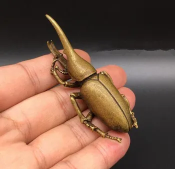 

Chinese pure brass beetle small statue #3