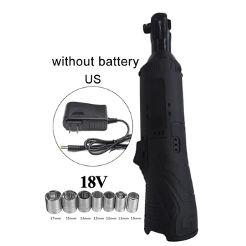 

18V 70nm 3/8 300rpm Electric Ratchet Wireless Right Angle Wrench Kit UK Plug