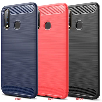 

50pcs/lot Anti-Shock Ultra Thin Brushed Carbon Fiber Armour Rubber TPU Case For Vivo U3