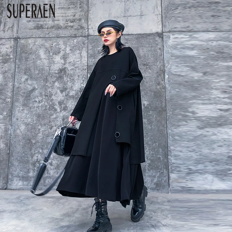 SuperAen, Европейская мода, женское платье, хлопок, дикое, повседневное, темперамент,, весна, новое, женское платье, плюс размер, женская одежда