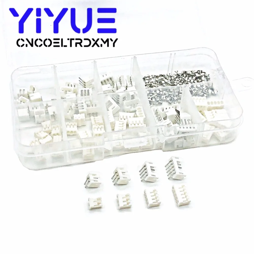 220pcs JST PH2.0 wire Connector PH 2.0mm 90 angle Curved pin Header + Housing + Terminal Kit 2p 3p 4p 5pin PH Kits TJC3