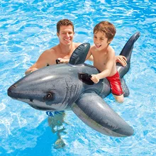 173Cm X 107Cm Kid Opblaasbare Emulational Shark Ride-On Pool Float Zwemmen Water Speelgoed Fun Beach Air vlot Bed