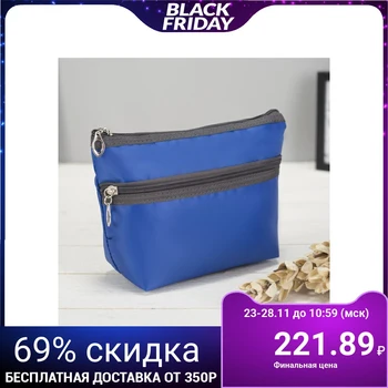 

Travel cosmetic bag, zipped compartment, outer pocket, color blue
