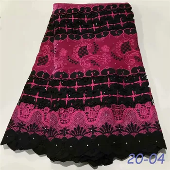 

African Lace Fabric on sale High Quality african cord lace latest 2020 Velvet lace fabric 5Yards Nigerian Lace Fabric 01