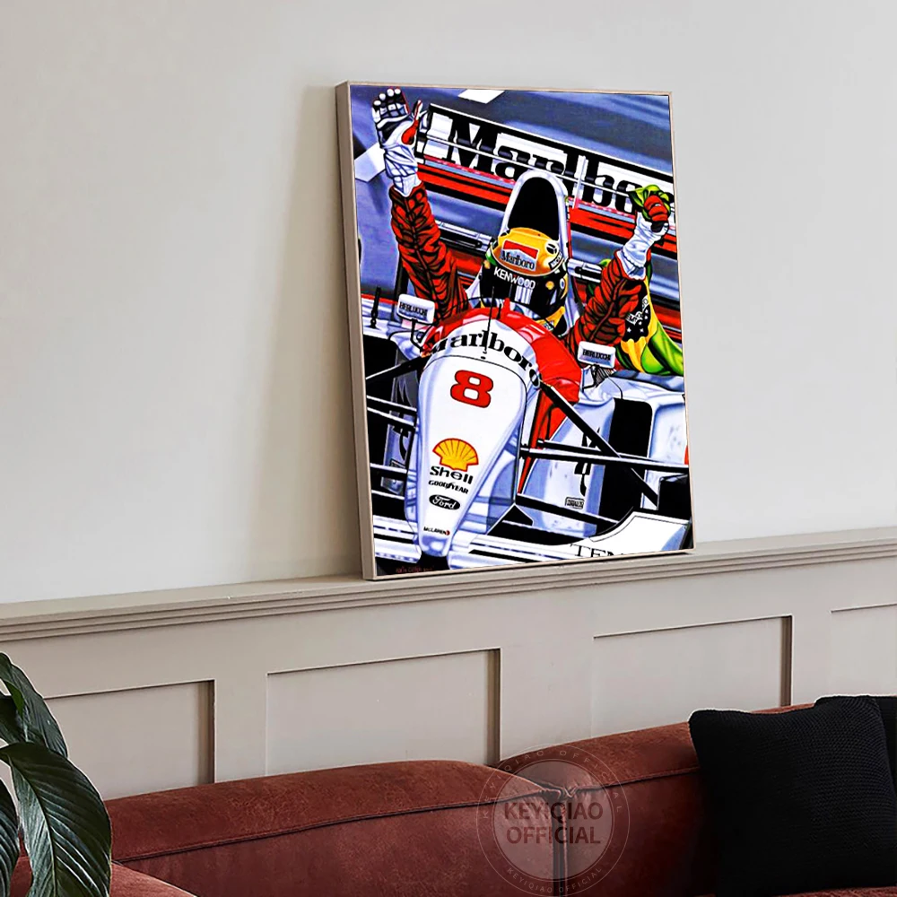 Ayrton Senna Canvas Painting Print Poster Photo Art F1 Formula Nordic Poster Wall Art Picture For Living Room Home Decoration