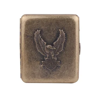 

20 Sticks Men's Cigarette Case With Gift Box Metal Alloy Bronze Cover Vintage Cigarette Box Smoking Gift Men Husband Father